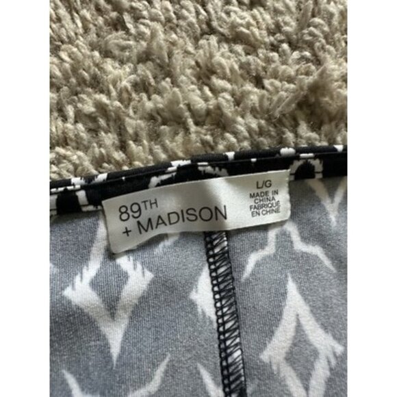 89th Madison Womens Black Bombo Diamonds Size Large Pull Over Top Career Casual - Picture 4 of 10